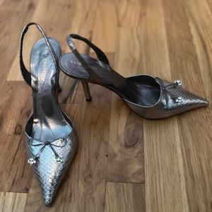 Silver Kate Spade Heels, Size 8
